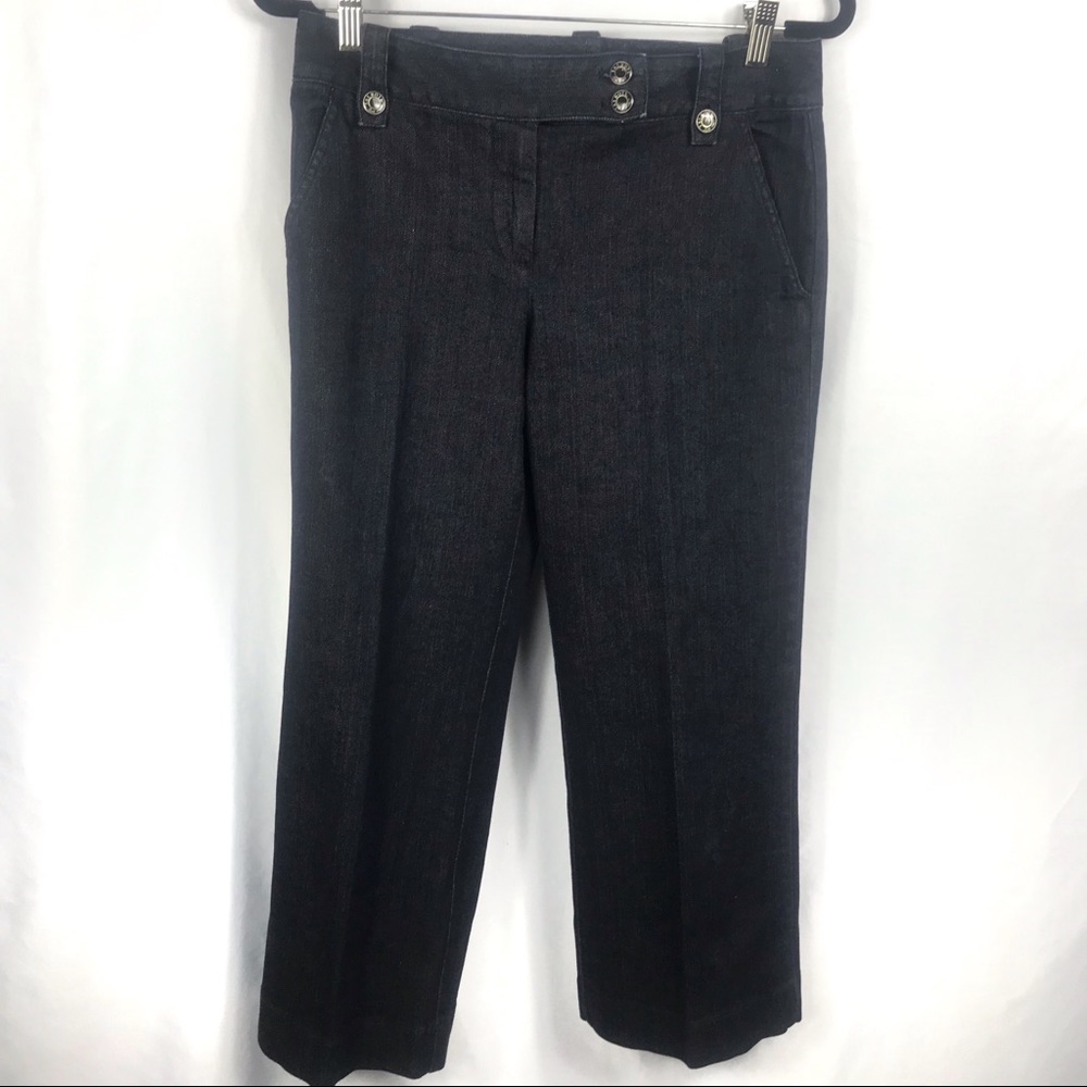 Talbots Flare Crop Jeans Mid Rise Dark Rinse 27x26